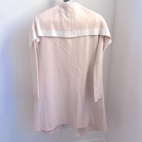 Women’s Cue cardigan/ coat  Size XXS peach with white  trim - Picture 5 of 6